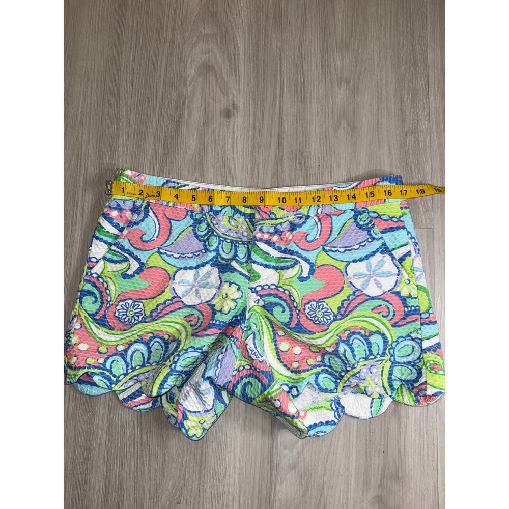 Lilly Pulitzer Buttercup Scalloped Seersucker Shorts Multicolor Paisley Size 6 - Picture 6 of 11